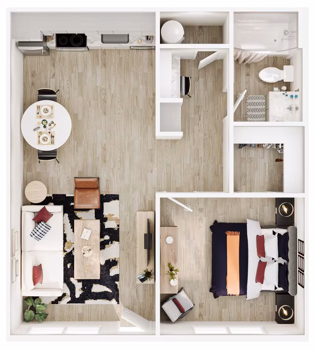 1 Bedroom 1321 1321 floor plan